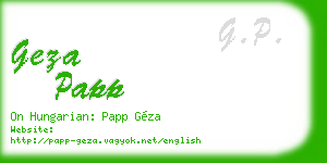 geza papp business card